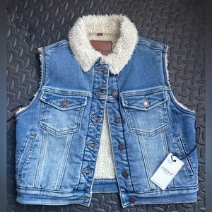 Judy Blue Shearling Denim Vest NWT